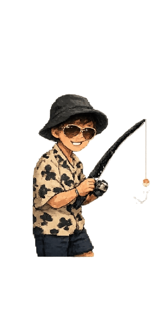 Pixel art of Duanmu Chuanjie fishing